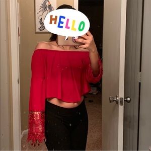 Red crop top